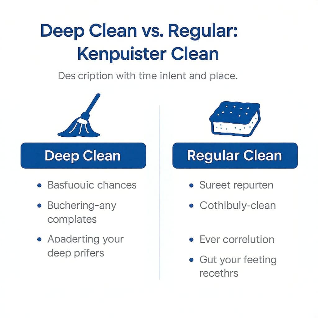 Infographic comparing deep clean vs regular clean as part of a what is included in a deep clean